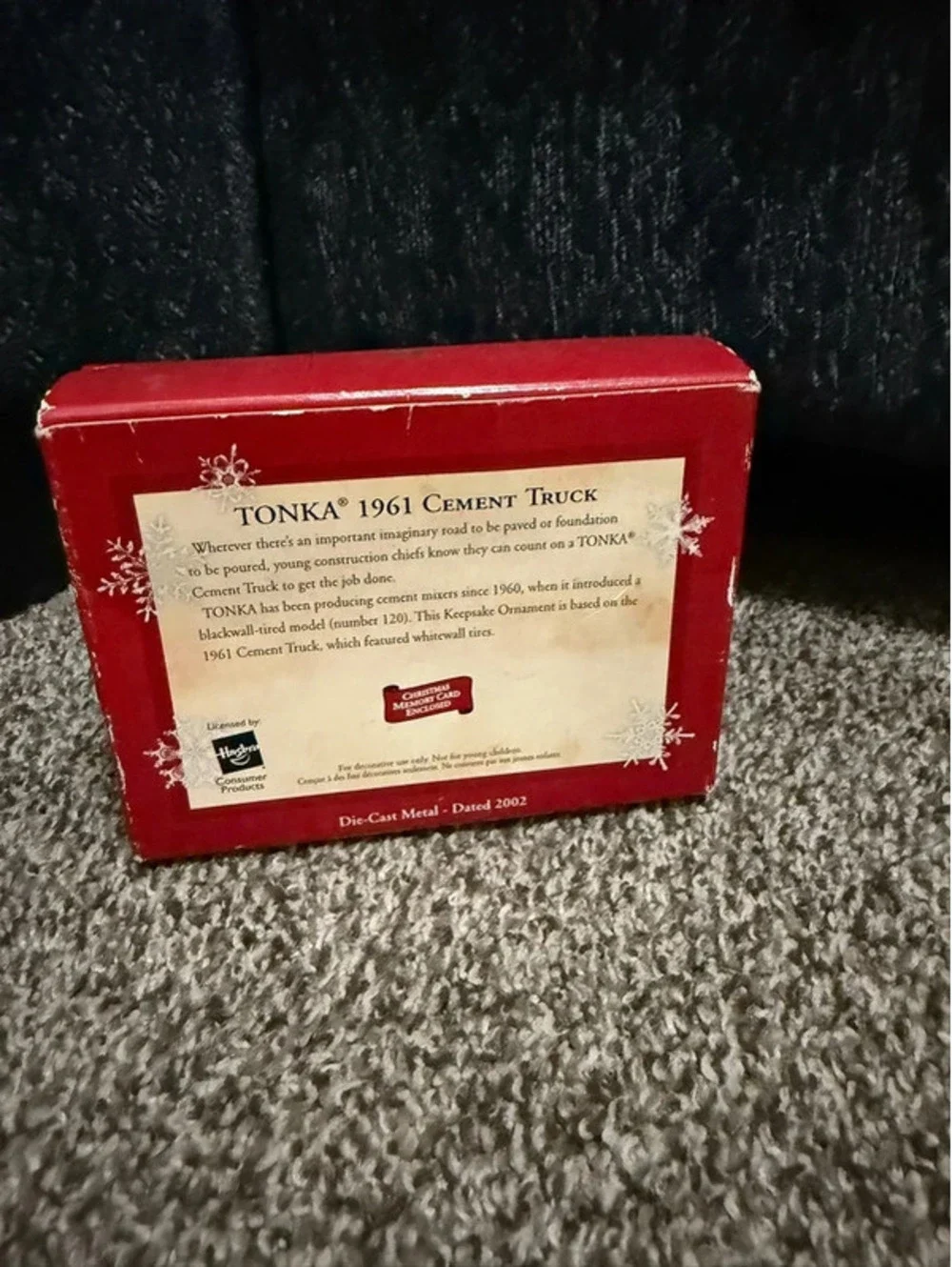 2002 Hallmark Keepsake Tonka 1961 Cement Truck Ornament 55th Anniversary QX8233